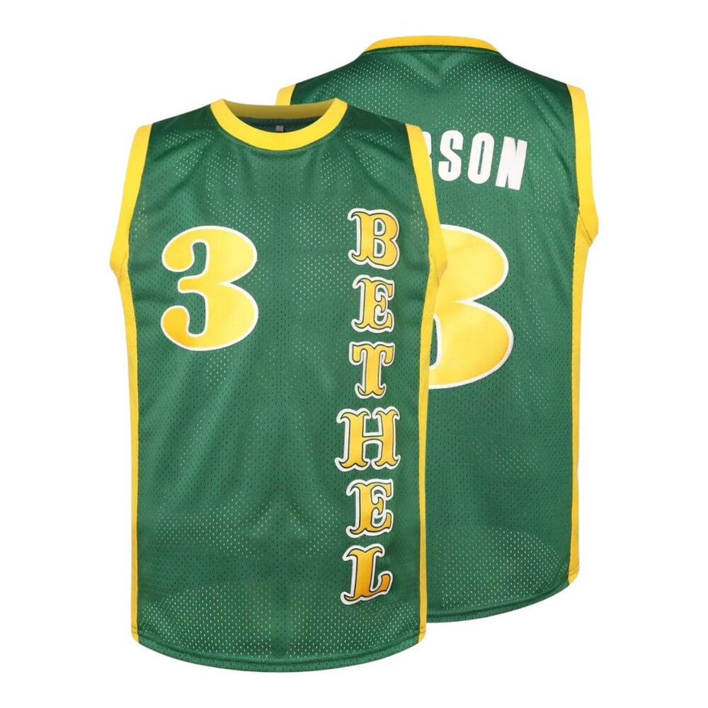 Bethel Allen Iverson High School Basketball Jersey #3 Stitched Men's GREEN